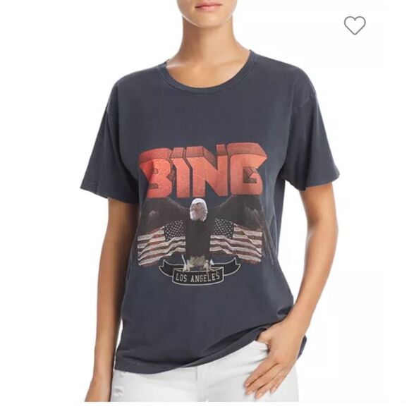 Anine Bing Vintage-Look Bing Tee in Black XS NWOT - Picture 4 of 13